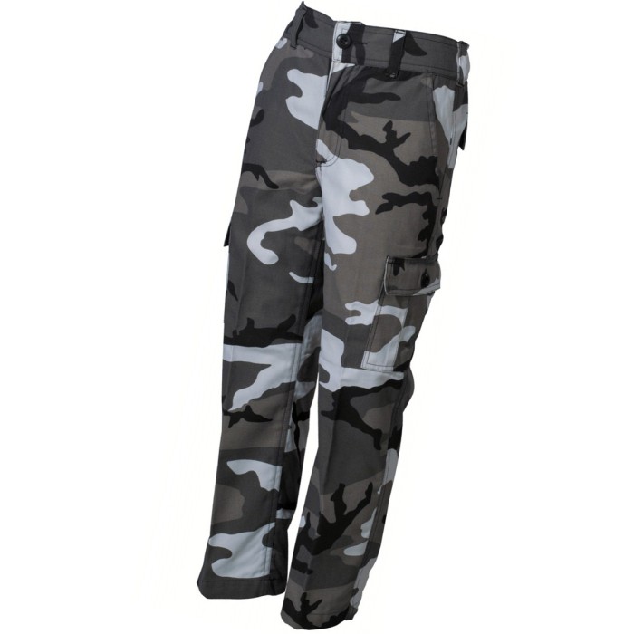 MFH US BDU children's trousers, side leg pockets with flap and button